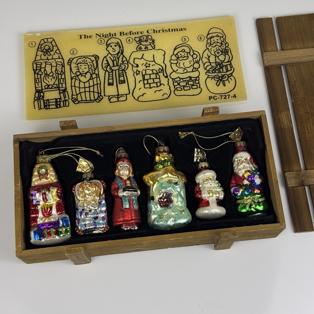 Thomas Pacconi Classic "The Night Before Christmas" Glass Ornaments (Set of 6)